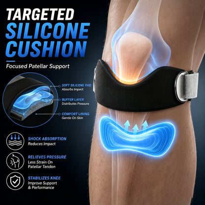 🦵 Patella Knee Strap – Adjustable Silicone Support for Running, Gym & Sports