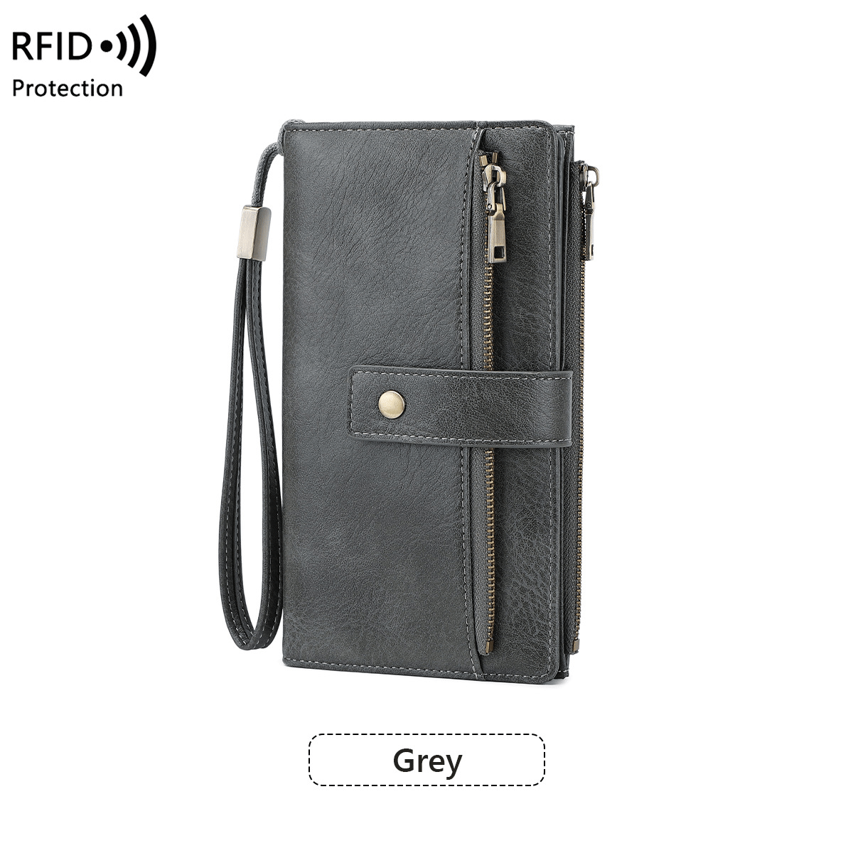 🔥Last Day 49% OFF-Women's long wallet, stylish clutch, elegant solid color RFID blocking wallet