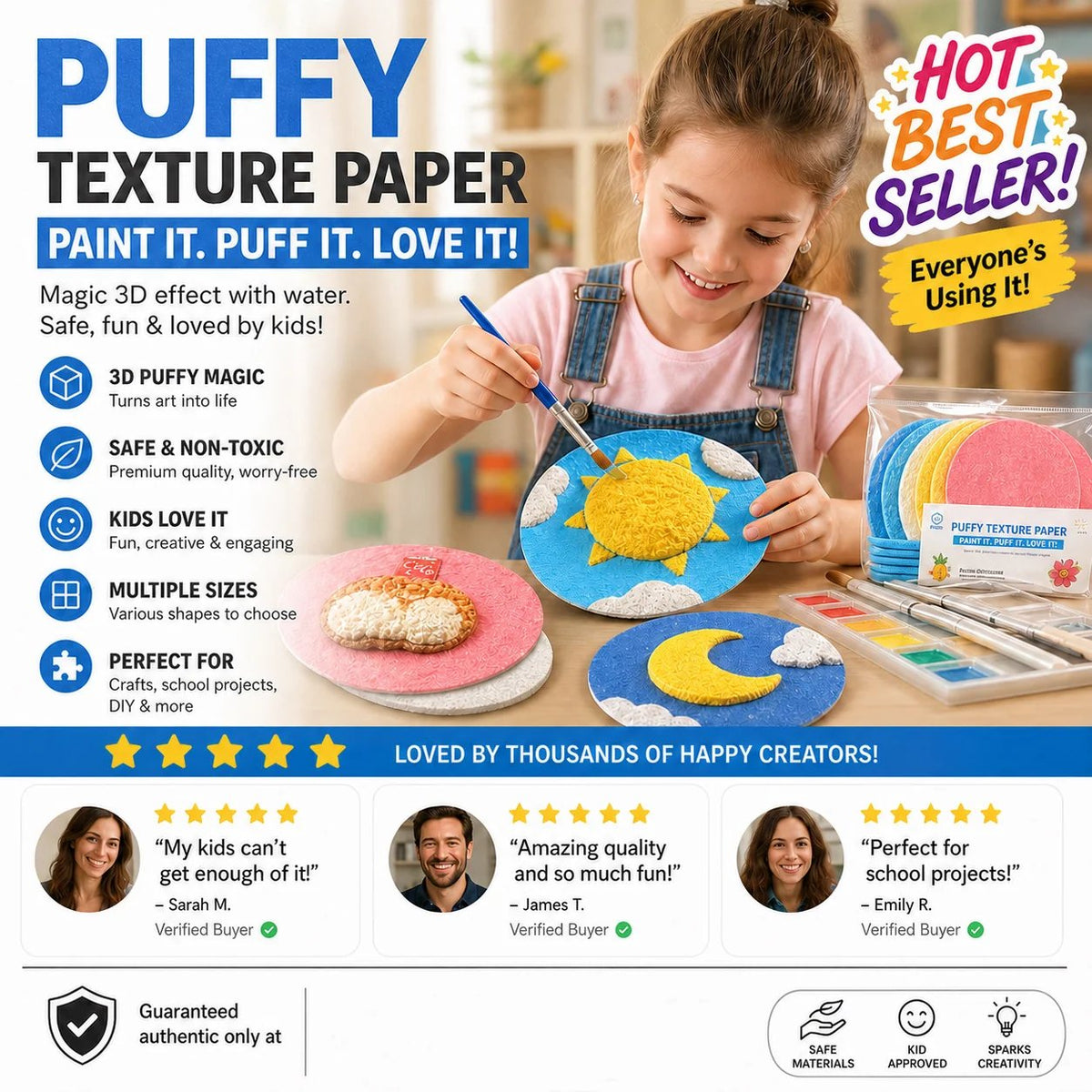 Creative colorful puffy texture painting activity