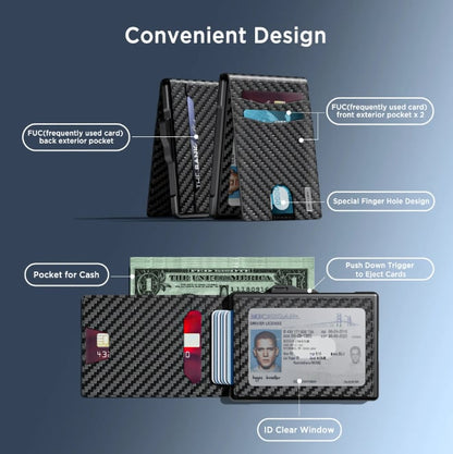 ⚡Hot Sales 49% OFF🔥Pop-Up Aluminum Wallet for Men – RFID Blocking, Slim Leather Front Pocket, Cash Slot & ID Window, Gift Box Included