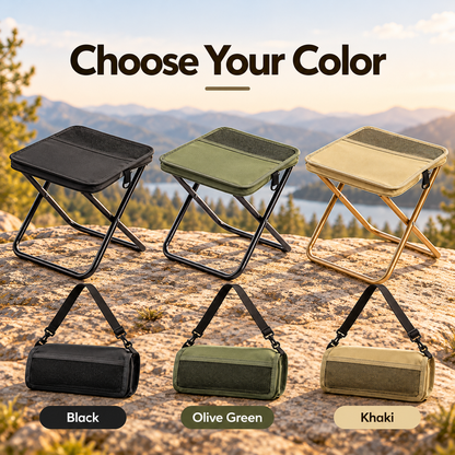 🔥 Portable Folding Stool 🪑✨ – 120KG Heavy-Duty Support 💪 | Ultra-Lightweight & Compact 🎒 | Foldable Chair with Shoulder Bag 🏕️🎶 Perfect for Concerts, Camping, Fishing & Travel 🌿