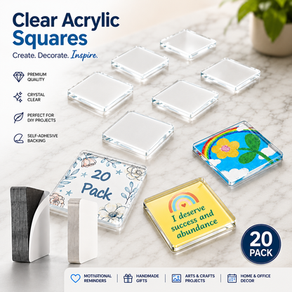 🖼️Magnetic Photo Frames 2"x2" Clear Acrylic DIY Fridge Magnets – Create