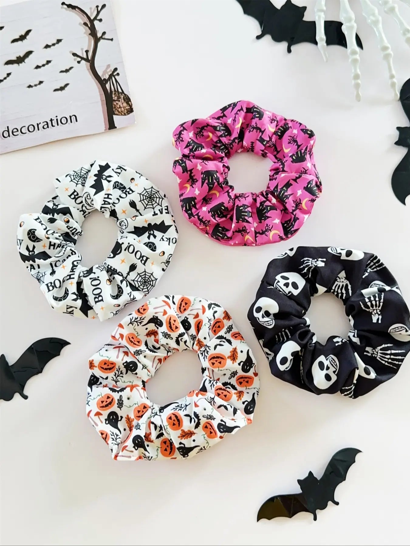 6-Piece Halloween Scrunchies Set – Spooky & Cute