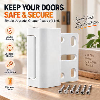 Sliding Door Safety Lock – Quick One-Hand Child & Pet Security Latch