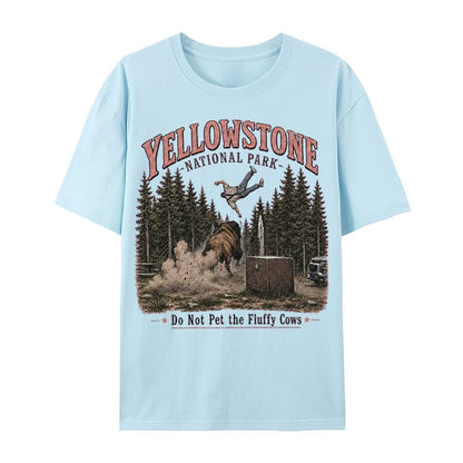 🌲Yellowstone Do Not Pet The Fluffy Cows Vintage Graphic T-Shirt