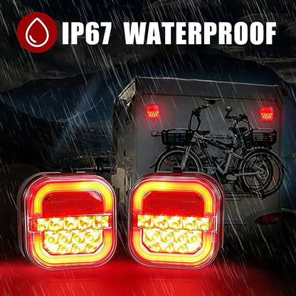🚚 Wireless Magnetic Trailer Light Kit – Rechargeable LED Brake, Turn & Tail Lights