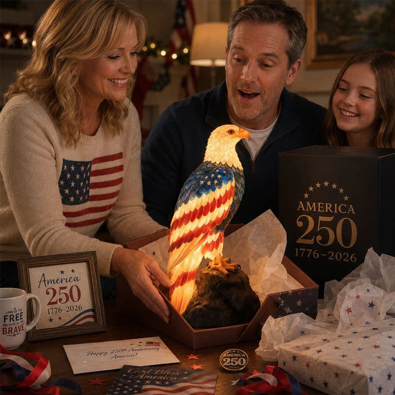 🇺🇸 250th Anniversary Patriotic Bald Eagle Lamp🦅