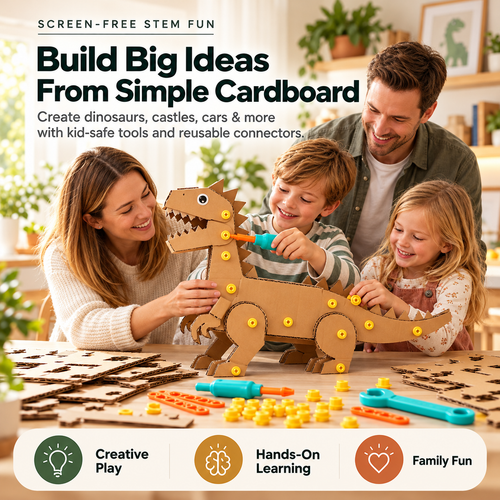 🛠️🌈 Kids Cardboard DIY Building Kit
