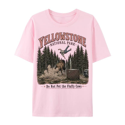 🌲Yellowstone Do Not Pet The Fluffy Cows Vintage Graphic T-Shirt