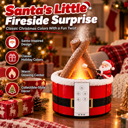🎄 MerryMist Christmas Campfire Aroma Diffuser – Cozy Flame-Style Glow, Festive Mist & Adorable Santa/Gingerbread Designs
