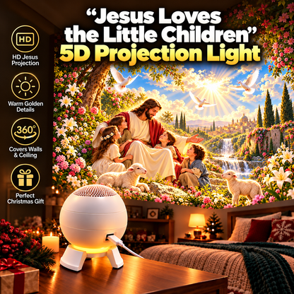 ✝️ Jesus Loves the Little Children 5D Projection Light – Faith-Inspired Wall & Ceiling Decor
