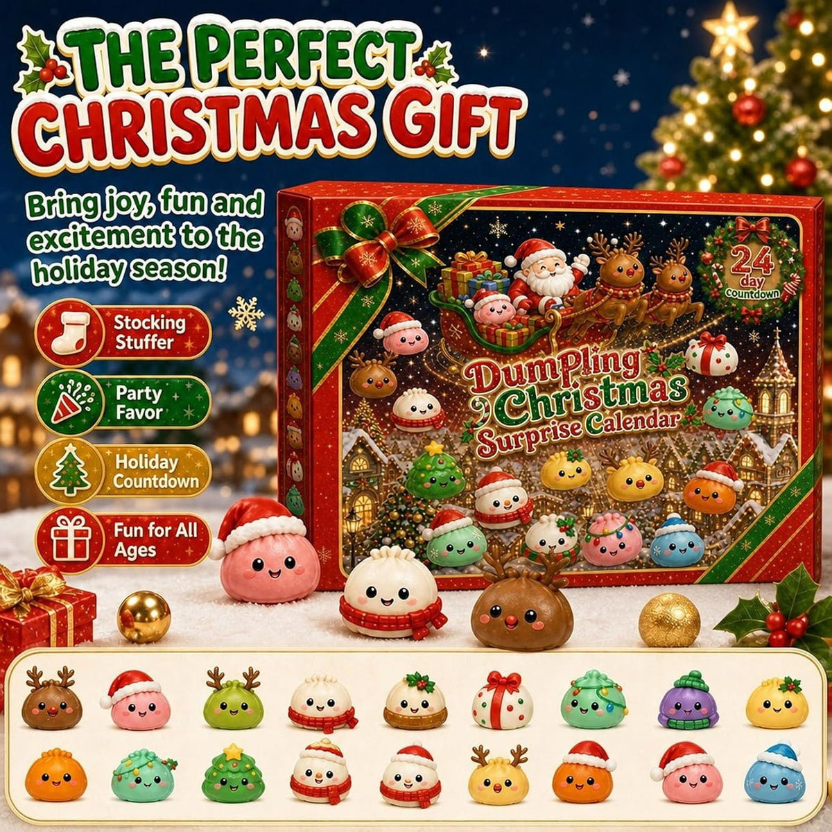 Christmas advent calendar presented as festive holiday gift