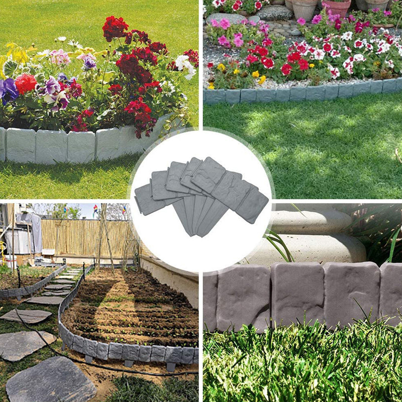 🪻Plastic Garden Retaining Fence – Flexible Stone-Look Lawn Edging🪻