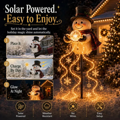 ⛄Snowman Magic Fountain-Flowing Snowflake LED Christmas Garden Light❄️