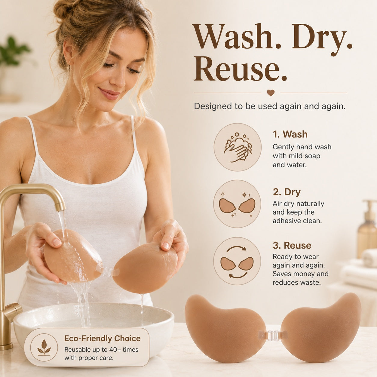 🏆LAST DAY SALE 30% OFF🔥Invisible Lift Adhesive Bra Inserts | Strapless Push-Up Bra for Wedding, Deep V & Backless Dresses