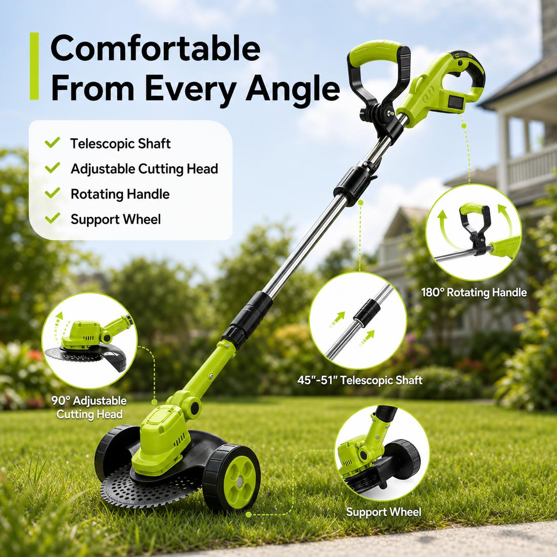 🌿⚡21V 3-in-1 Cordless String Trimmer--Edger & Mini Mower