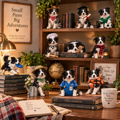 ❤️✨24 Days of Border Collie – 24 Unique Dog Figurines | Christmas Collectible Gift Set