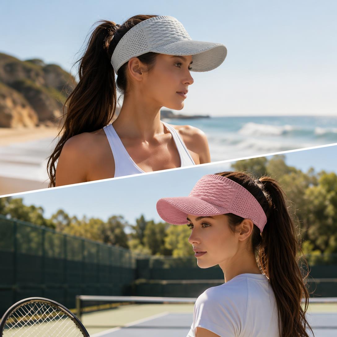 2-Pack Breathable UV Protection Sun Visors