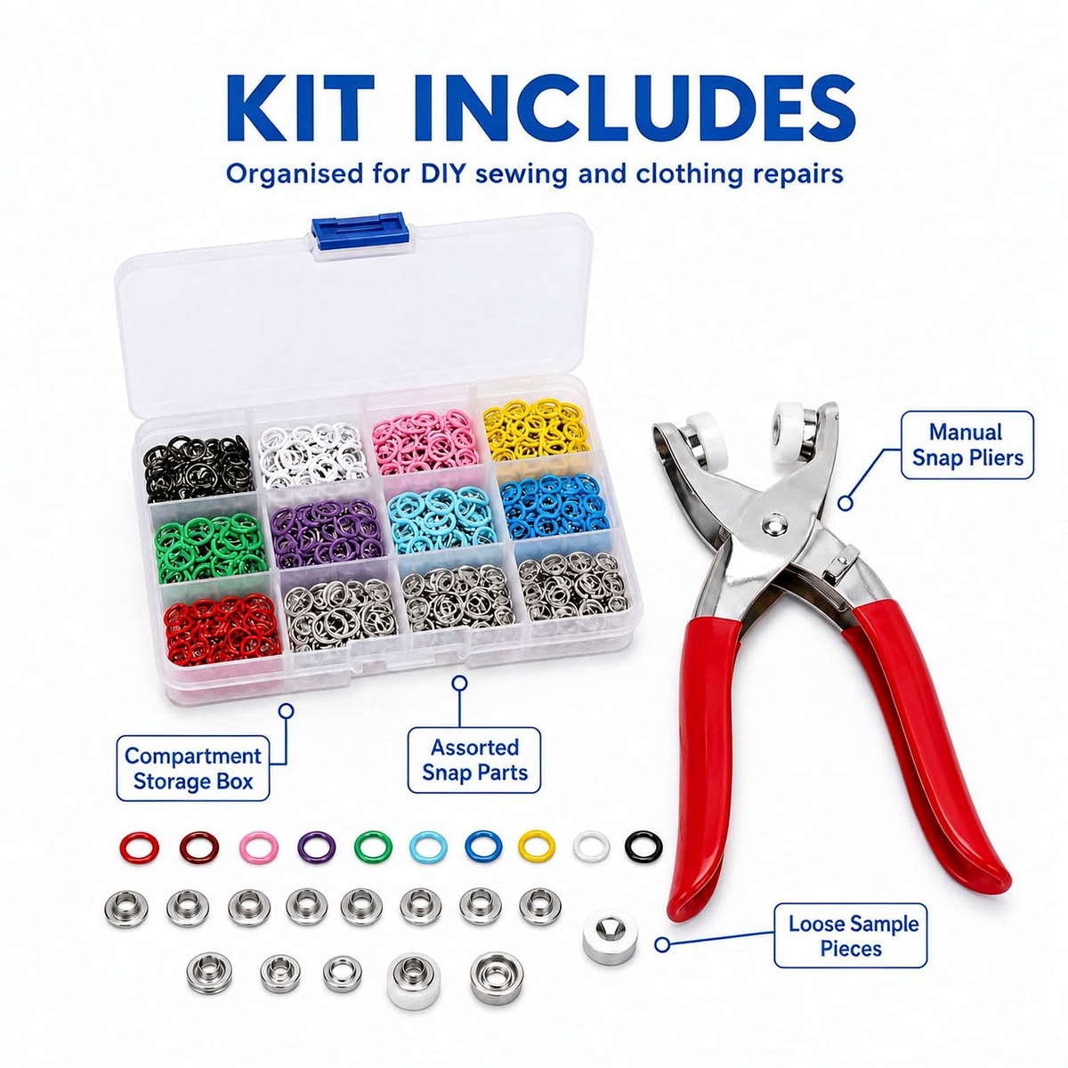 🧵✨ No-Sew Snap Button Kit with Hand Press Pliers 🌈🔧 — Product image 8