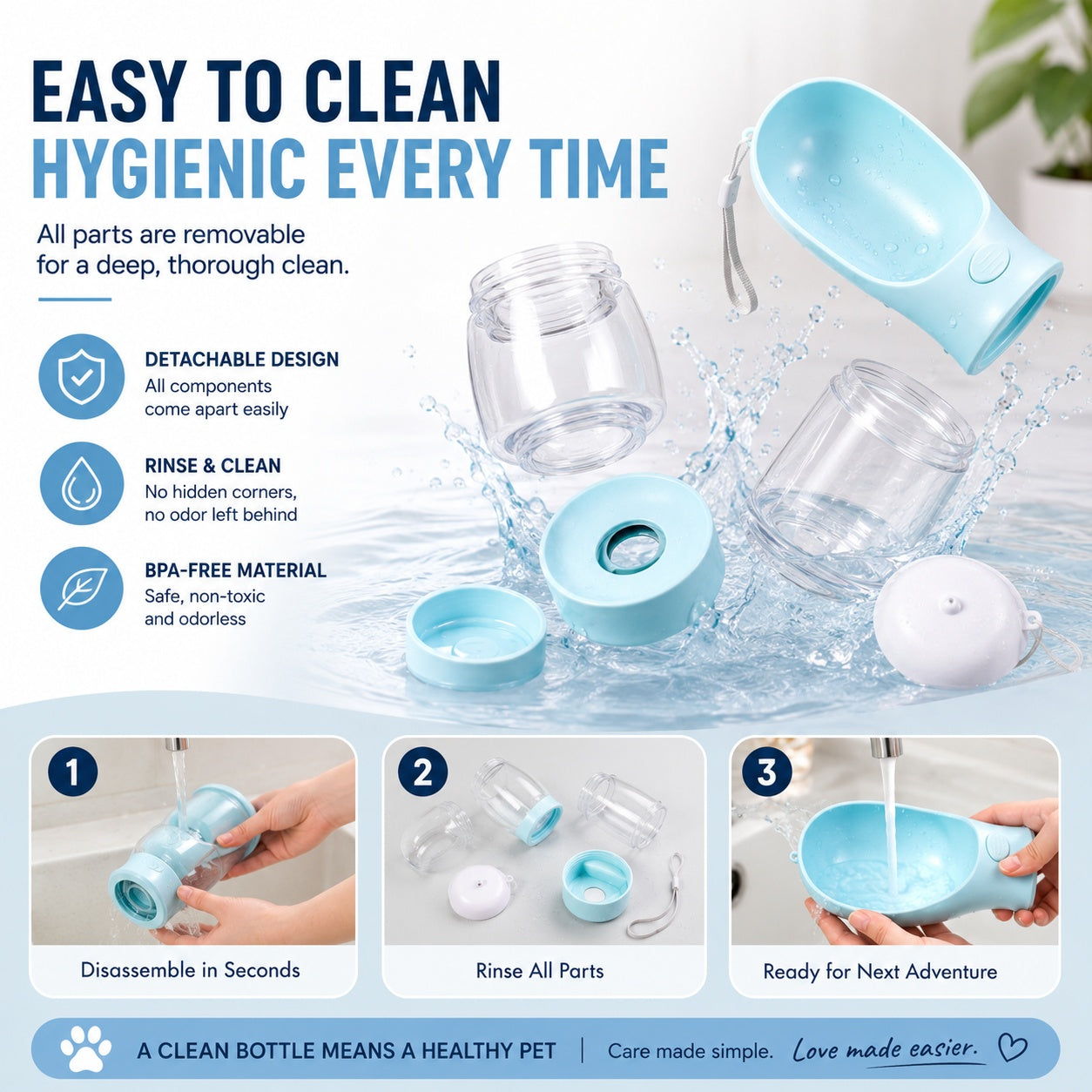 3-in-1 Portable Pet Water Bottle|Water • Food • Waste Bags — Everything Your Pet Needs On The Go
