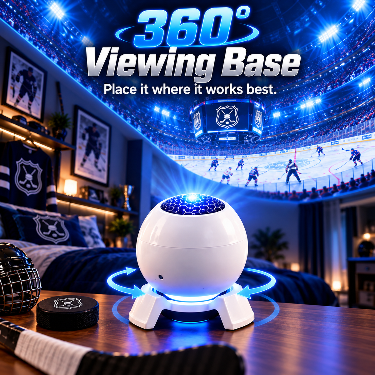 🏒 Hockey Stadium Room Projector – Rink Atmosphere