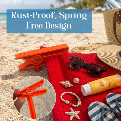 Never Chase Your Towel Again|Strong-Grip Beach Towel Clips For Windy Beach Days