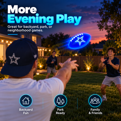 Light-Up Football for Night Play – Bright Blue Glow Ball