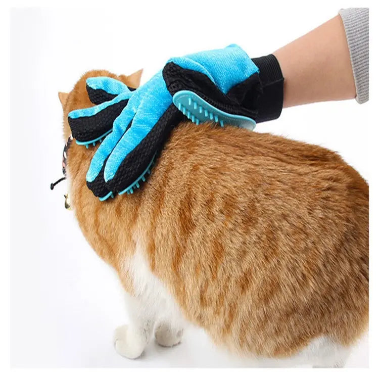 255-Tip Pet Grooming Gloves – Deshedding & Bath Mitts