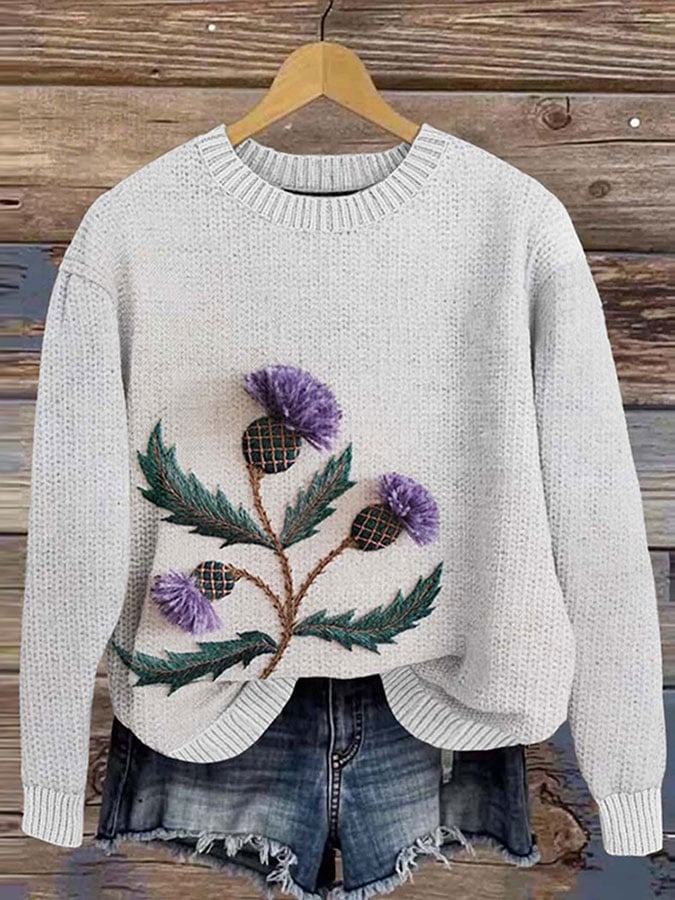 Women's Thistle Scottish Sweater
