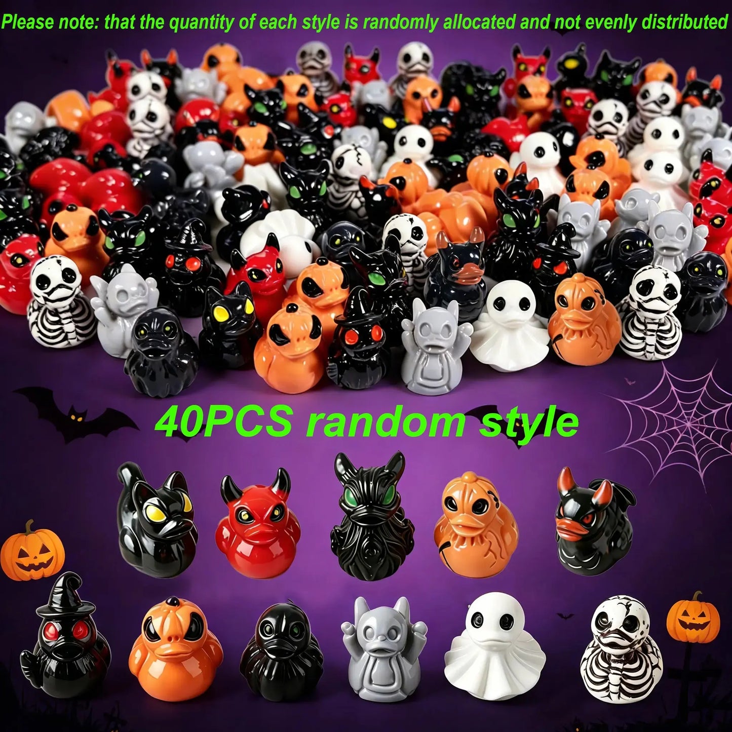 😈Spooky Duck Figurines – Cute Gothic Mini Resin Decor