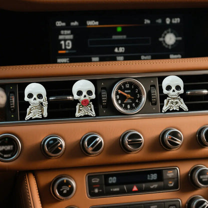 💀3-Piece Skull Car Diffuser Set – Gothic Air Vent Decor