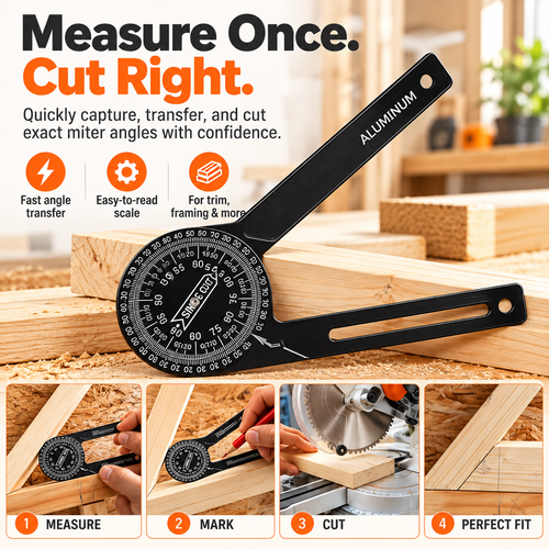 🛠️📐 Precision Miter Saw Protractor – 🔥 Easy Angle Finder & Cutting Guide | ⚡ Accurate Angle Measurement for Woodworking, Trim, Framing & DIY Projects 🪚✨