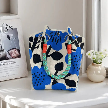 👜Boho Woven Polyester Bucket Bag