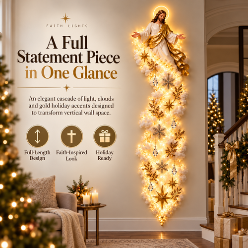 ✨ Christmas Blessing Cloud Trail Wall Light – Faith-Inspired Jesus Holiday Decor