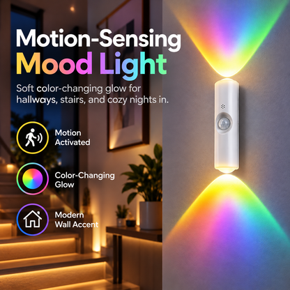 💡😍Rechargeable Motion Sensor Wall Light – Magnetic RGB Up & Down Night Light