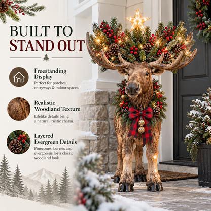 🎄 Woodland Christmas Moose™ – Lighted Holiday Decor