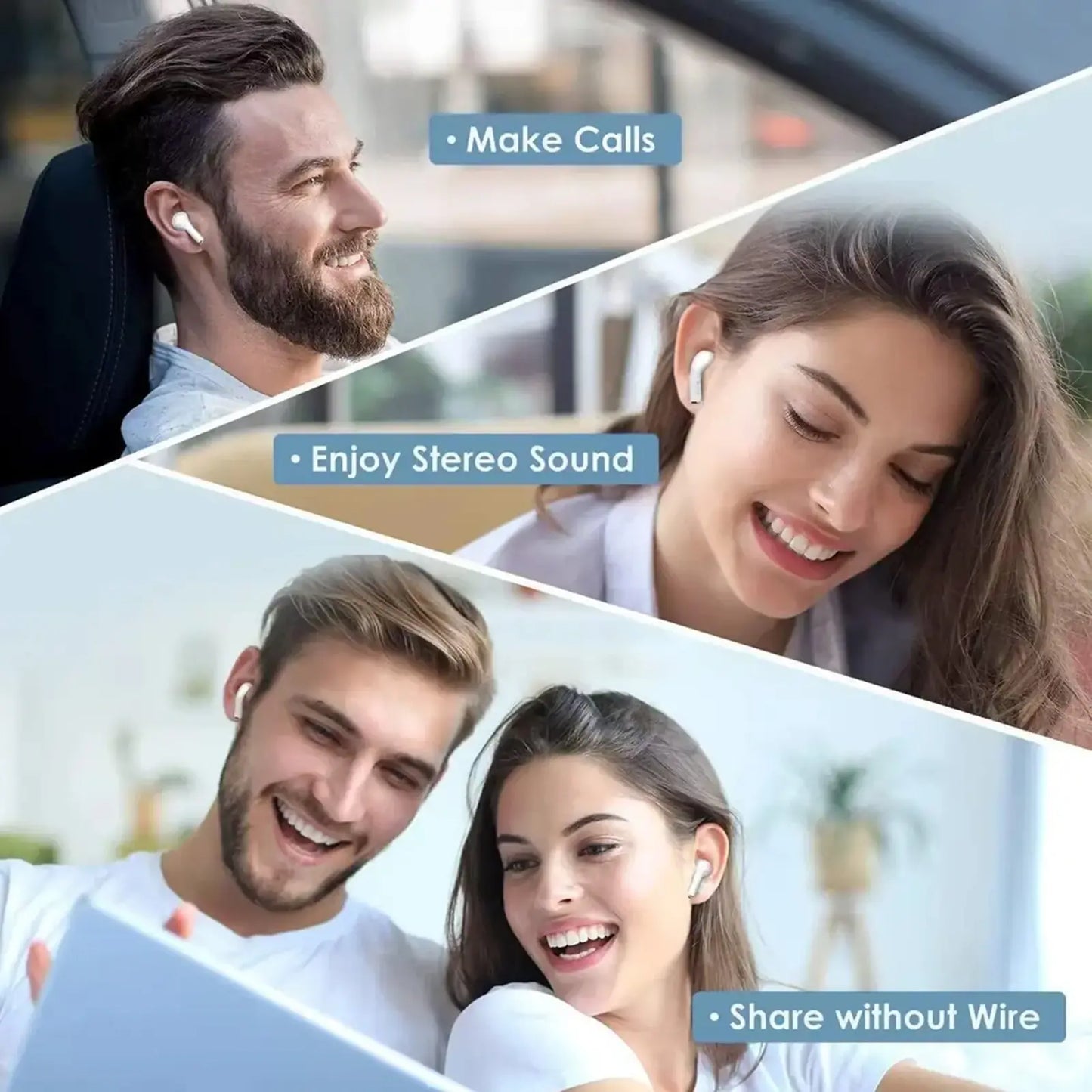 Bluetooth Earbuds with Active Noise Cancellation Adaptive Audio, USB-C Charging Case, Long Battery Life, Automatic Intelligent Matching Compatible with All Systems