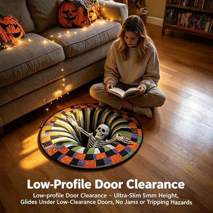 💀🌀3D Skeleton Vortex Halloween Rug