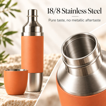 🍷✨All-in-One Insulated Wine Flask & 2 Magnetic Tumblers – 750ml Portable Set