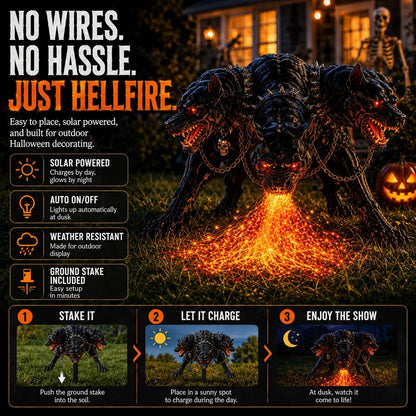 🎃 3-Headed Hellhound Halloween Light – The Yard Display Everyone Will Remember | 49% OFF