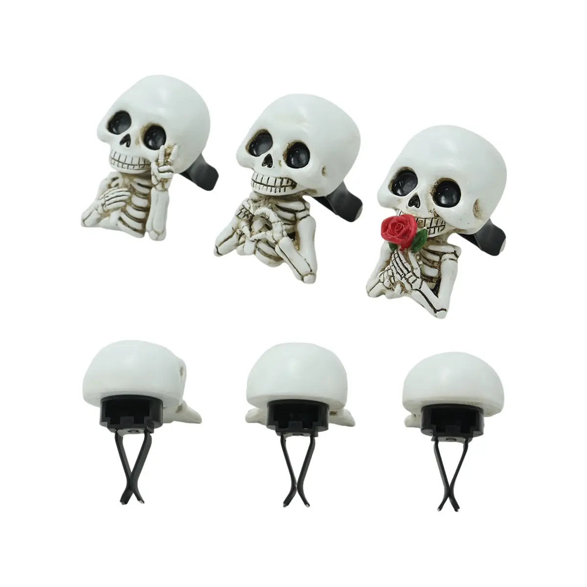 💀3-Piece Skull Car Diffuser Set – Gothic Air Vent Decor