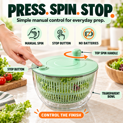 🌀8-in-1 Manual Vegetable Slicer & Salad Spinner – 6-Blade Kitchen Prep Set🥗