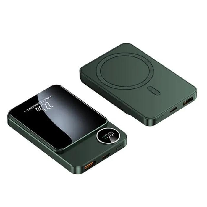 Dark green magnetic power bank
