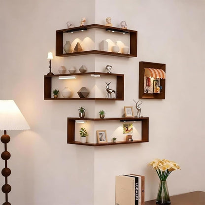 Smart Corner Shelves that Light up Your Space
