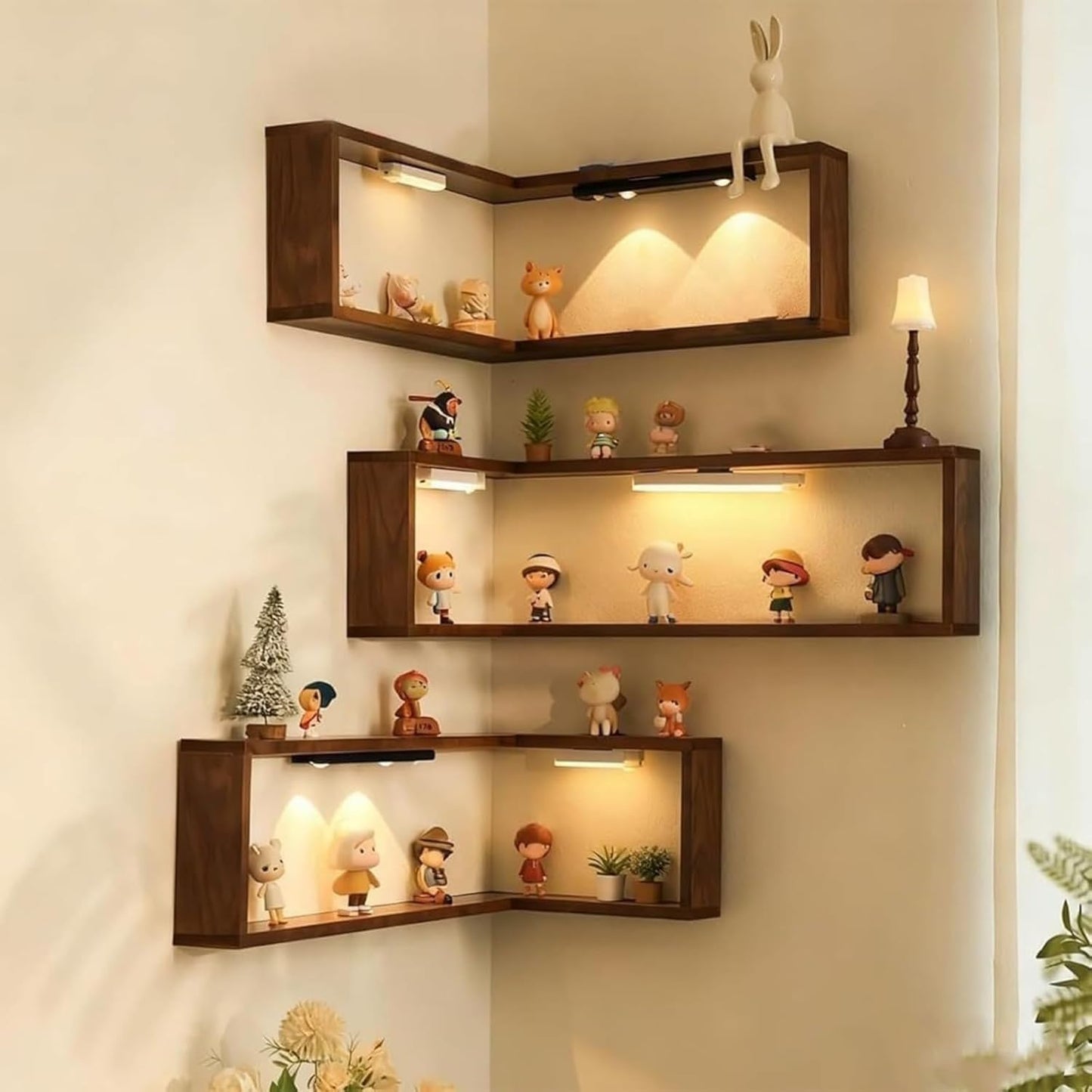 Smart Corner Shelves that Light up Your Space