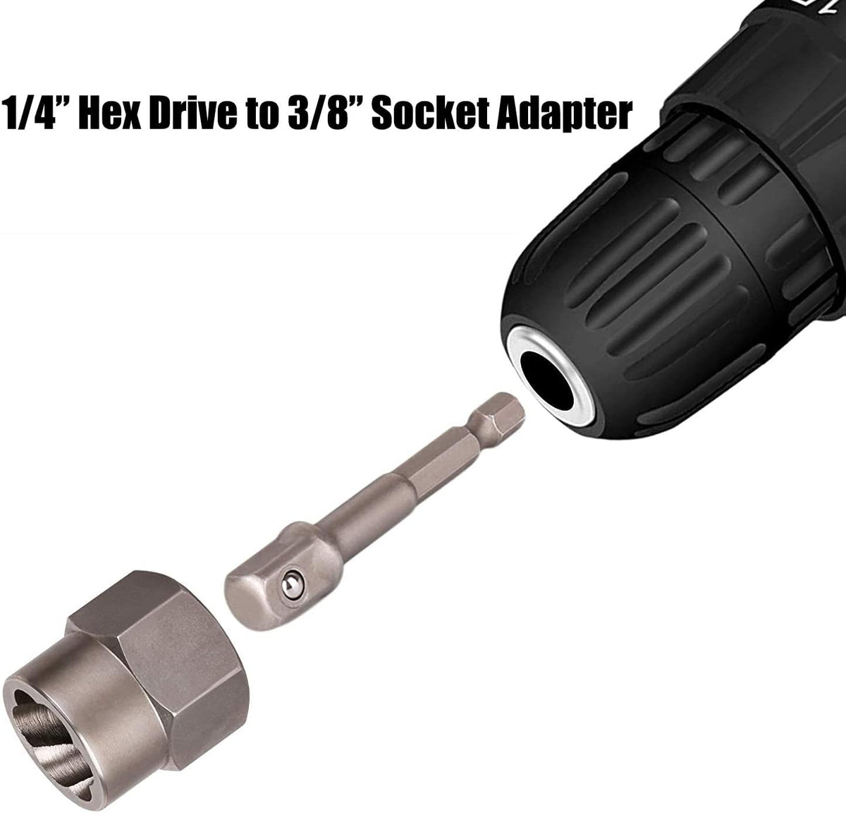 Cr-Mo steel bolt extractor socket set with adapter
