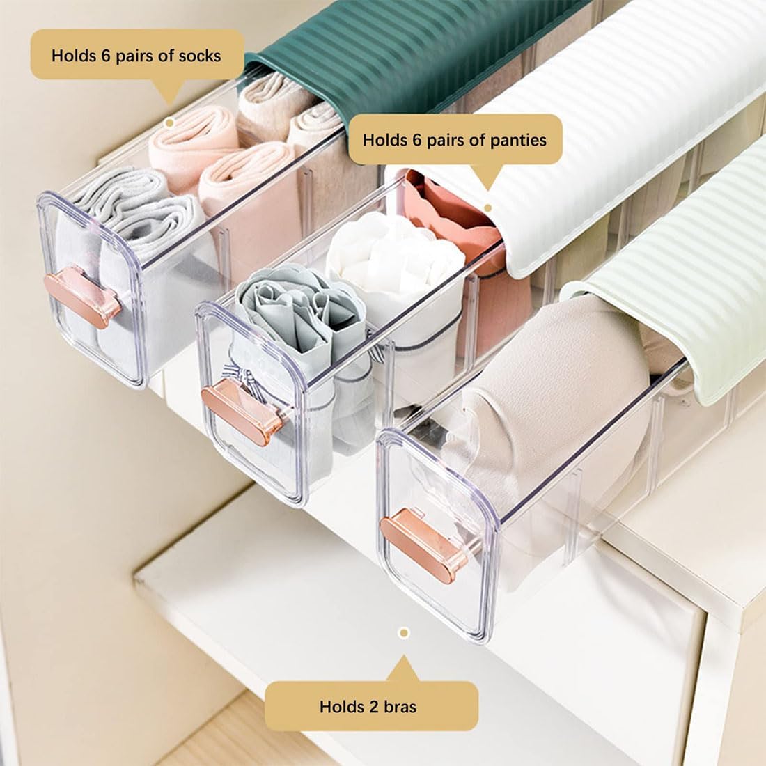 Clear Wall Mounted Organizer, Punch-Free Multi-functional Storage Box, Clear Wall Mounted Drawer Organizer
