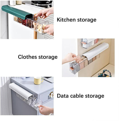 Clear Wall Mounted Organizer, Punch-Free Multi-functional Storage Box, Clear Wall Mounted Drawer Organizer