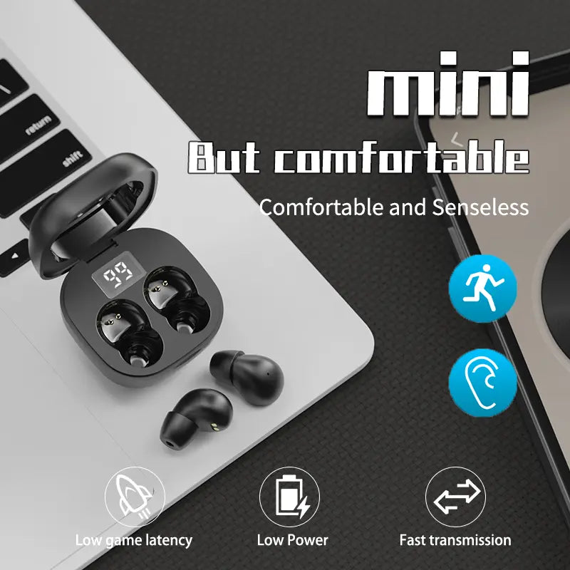 Sleep Earbuds for Side Sleepers,Invisible Smallest Wireless Bluetooth Earphones,Hidden Headset for Small Ears,Earbuds with Mic for Phone
