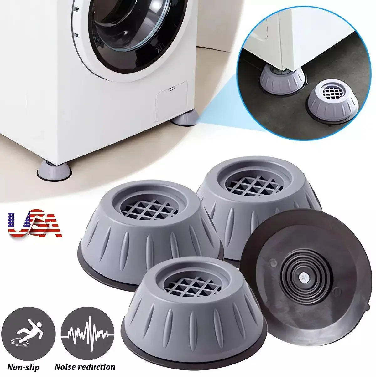 Anti-Vibration Washing Machine Support Pads – 4PCS